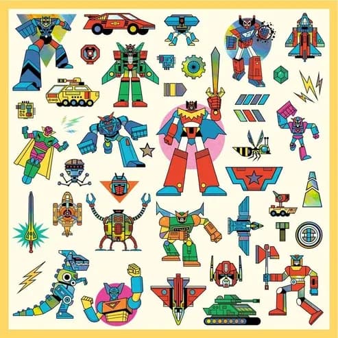 Robot Metallic Stickers