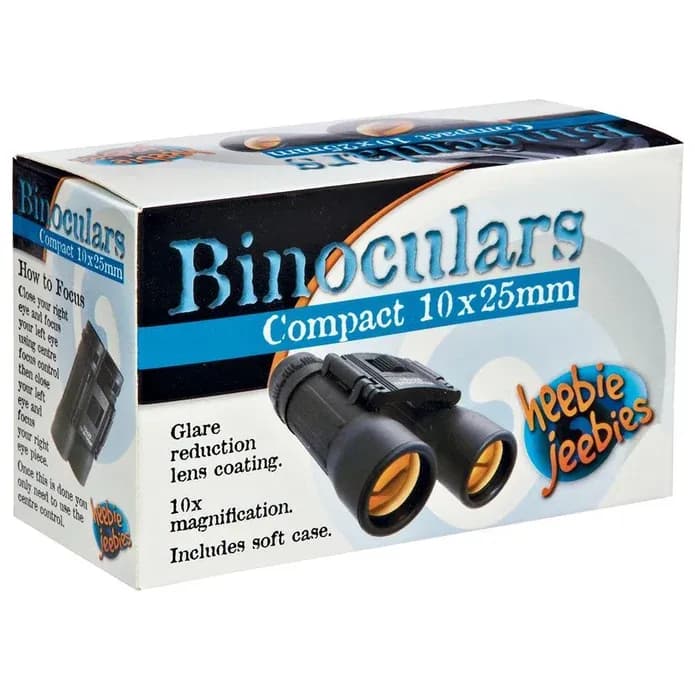 Compact 10x25mm Binoculars with Soft Case