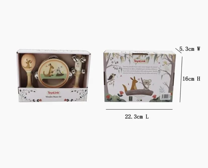 Wooden Kangaroo & Koala Musical Set