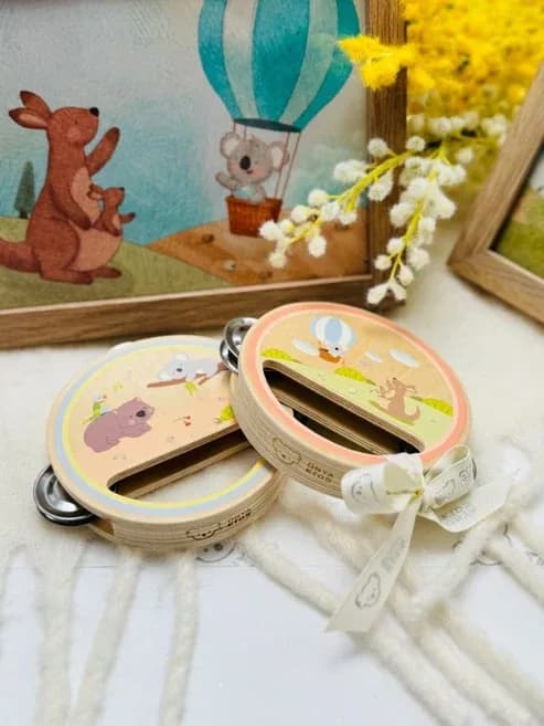 Wooden Tambourine - Australian Animals